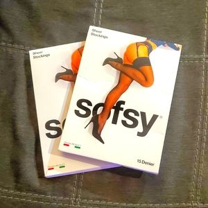 Two pairs sheer stockings for garder belts